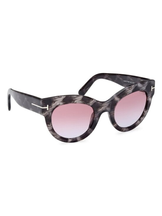 Tom Ford Marbled Gray Cat-Eye Sunglasses with Pink Gradient Lenses main image 11